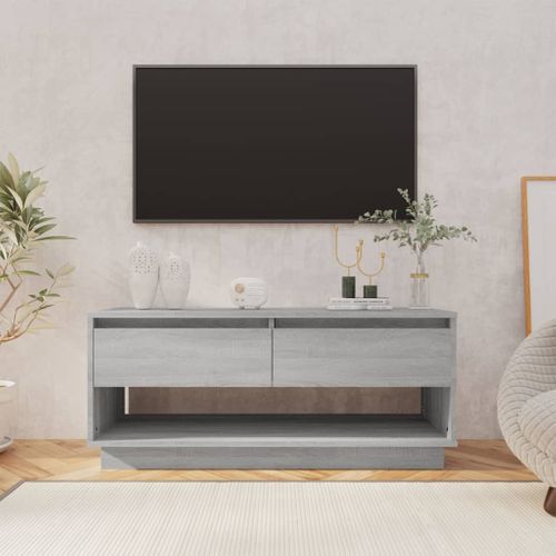 Meuble TV Sonoma Gris 102x41x44 Cm Bois Contreplaqué
