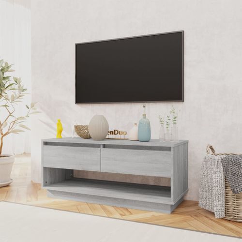 Meuble TV Sonoma Gris 102x41x44 Cm Bois Contreplaqué