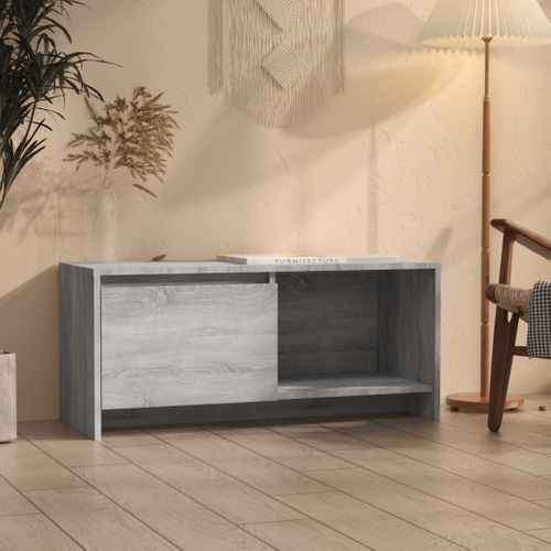 Meuble TV Sonoma Gris 90x35x40 Cm Bois Contreplaqué