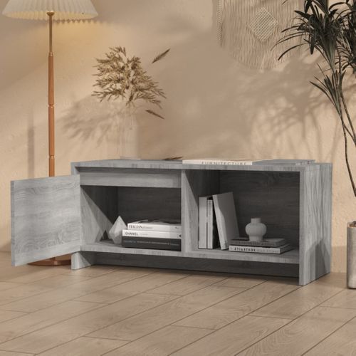 Meuble TV Sonoma Gris 90x35x40 Cm Bois Contreplaqué