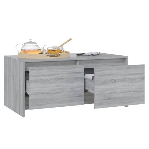 Table Basse Sonoma Gris 90x50x41,5 Cm Bois Contreplaqué