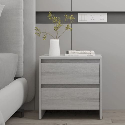 Table De Chevet Sonoma Gris 45x34,5x44,5 Cm Bois Contreplaqué