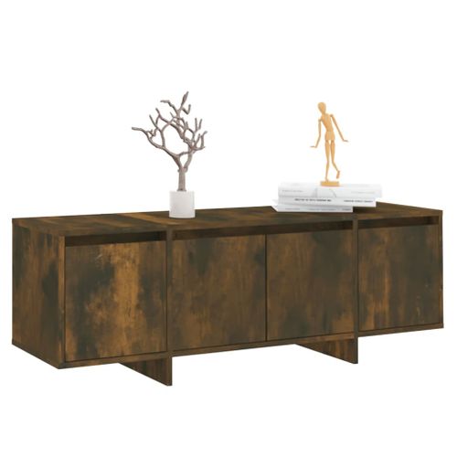 Meuble TV Chêne Fumé 120x30x40,5 Cm Bois Contreplaqué