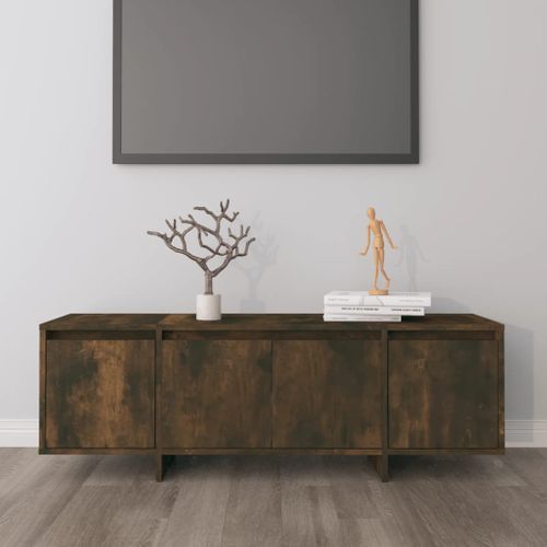 Meuble TV Chêne Fumé 120x30x40,5 Cm Bois Contreplaqué