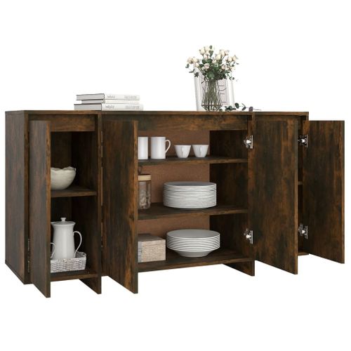 Buffet Chêne Fumé 135x41x75 Cm Bois Contreplaqué