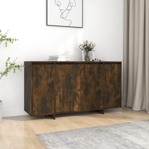 Buffet Chêne Fumé 135x41x75 Cm Bois Contreplaqué