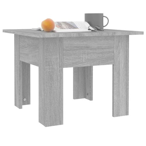 Table Basse Sonoma Gris 55x55x42 Cm Bois Contreplaqué
