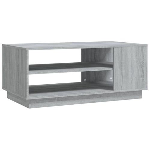 Table Basse Sonoma Gris 102x55x43 Cm Bois Contreplaqué