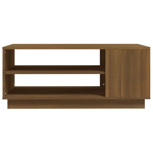 Table Basse Chêne Marron 102x55x43 Cm Bois Contreplaqué