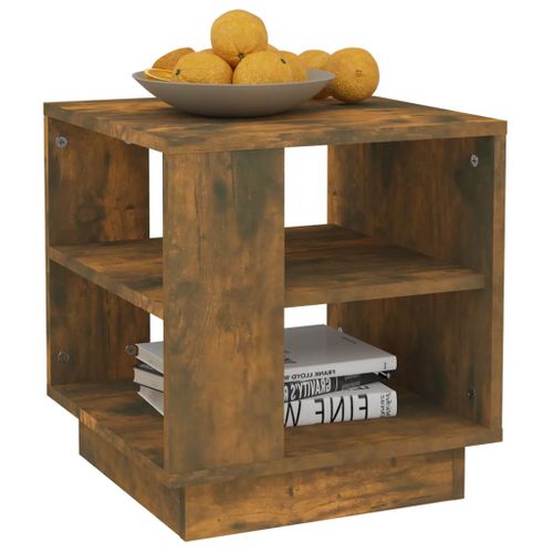 Table Basse Chêne Fumé 40x40x43 Cm Bois Contreplaqué