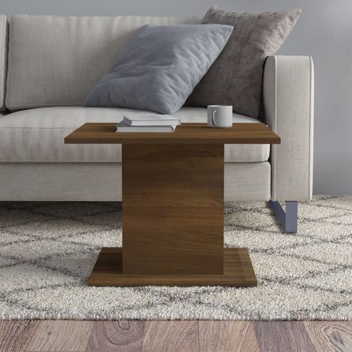 Table Basse Chêne Marron 55,5x55,5x40 Cm Bois Contreplaqué