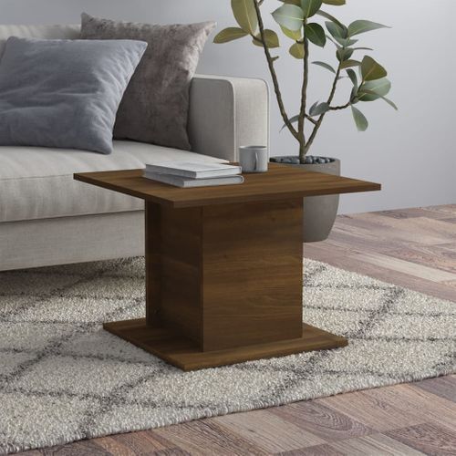 Table Basse Chêne Marron 55,5x55,5x40 Cm Bois Contreplaqué