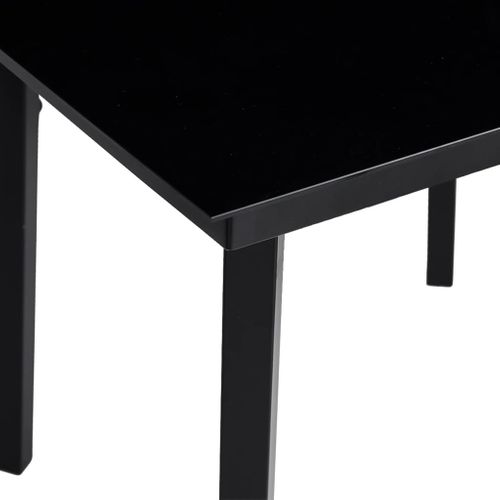 Table De Jardin Noir 80x80x74 Cm Acier Et Verre