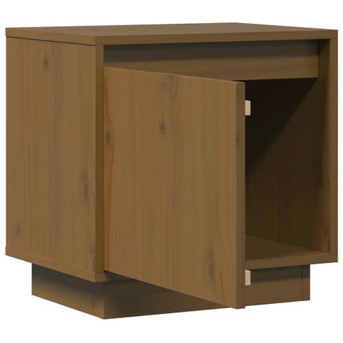 Tables De Chevet 2pcs Marron Miel 40x30x40cm Bois De Pin Solide