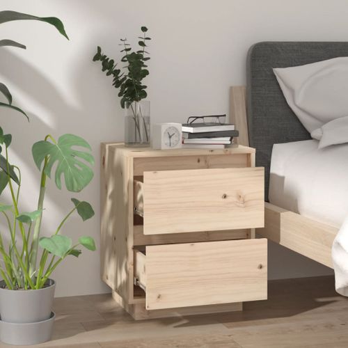 Table De Chevet 40x35x50 Cm Bois De Pin Solide