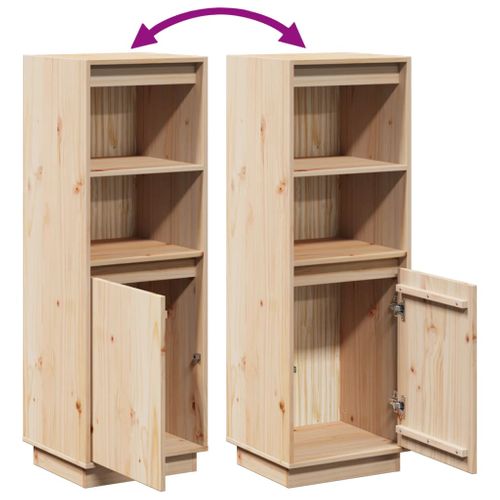 Buffet Haut 37x34x110 Cm Bois Massif De Pin