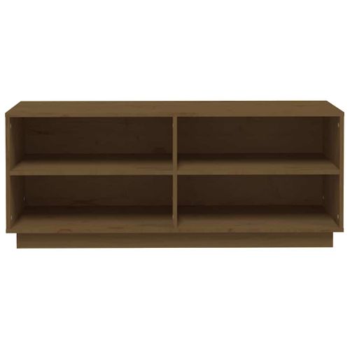 Armoire à Chaussures Marron Miel 110x34x45cm Bois De Pin Massif