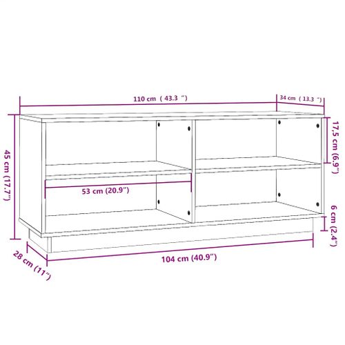 Armoire à Chaussures Marron Miel 110x34x45cm Bois De Pin Massif