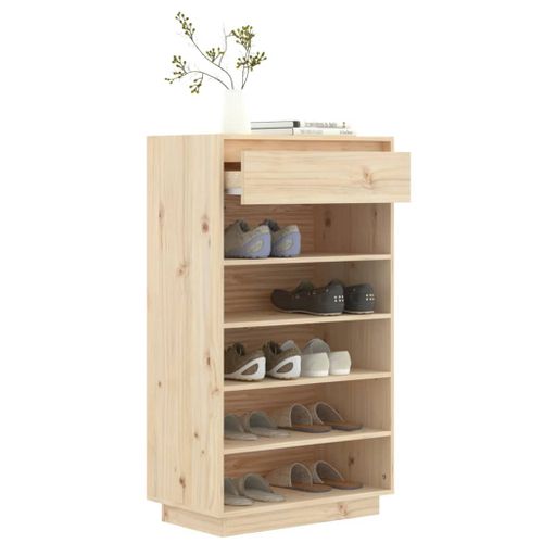 Armoire à Chaussures 60x34x105 Cm Bois De Pin Massif