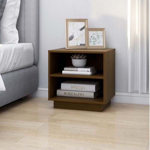 Tables De Chevet 2pcs Marron Miel 40x34x40cm Bois De Pin Solide