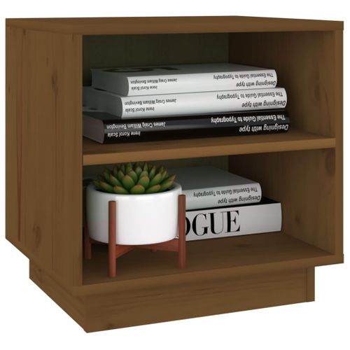Tables De Chevet 2pcs Marron Miel 40x34x40cm Bois De Pin Solide