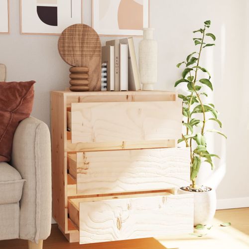 Buffet 60x34x75 Cm Bois Massif De Pin