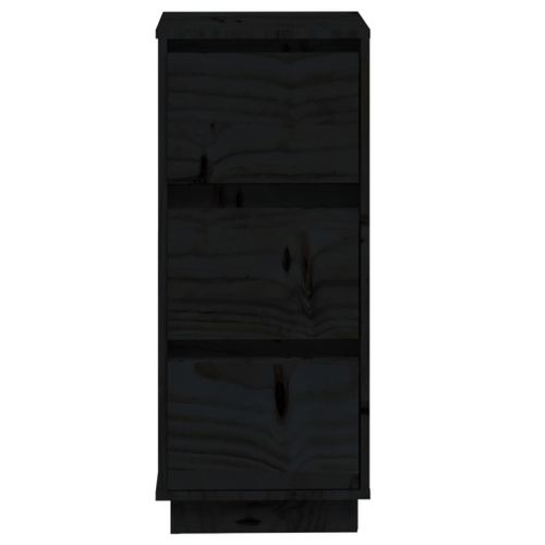 Buffets 2 Pièces Noir 32x34x75 Cm Bois Massif De Pin