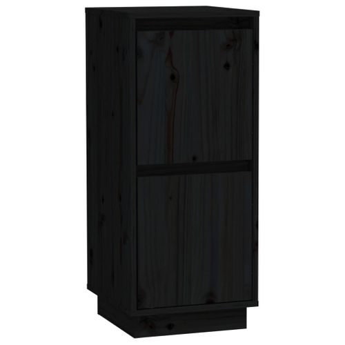 Buffets 2 Pièces Noir 31,5x34x75 Cm Bois Massif De Pin