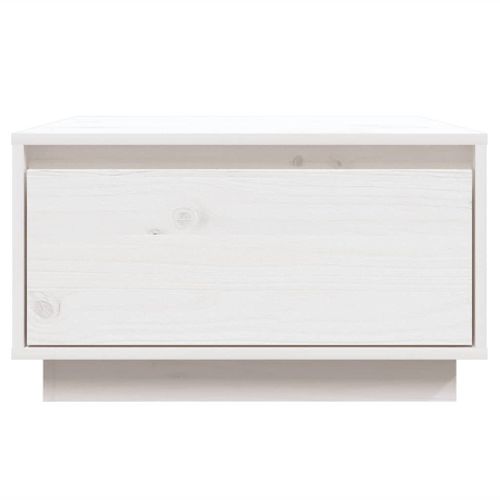 Table Basse Blanc 55x56x32 Cm Bois Massif De Pin
