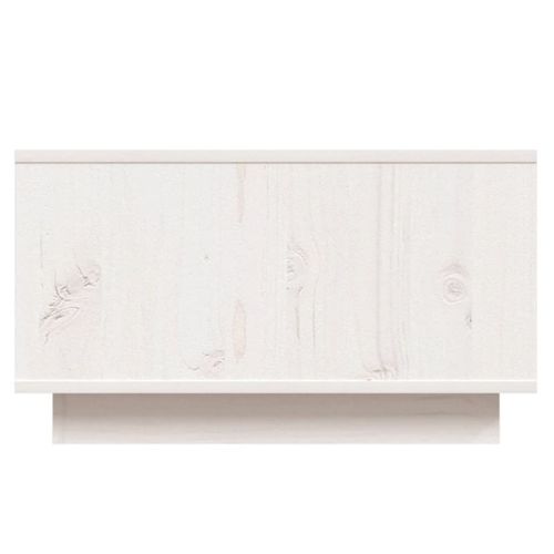 Table Basse Blanc 55x56x32 Cm Bois Massif De Pin