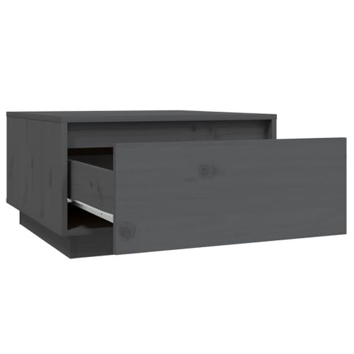 Table Basse Gris 55x56x32 Cm Bois Massif De Pin