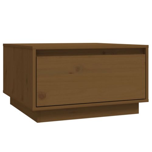 Table Basse Marron Miel 55x56x32 Cm Bois Massif De Pin