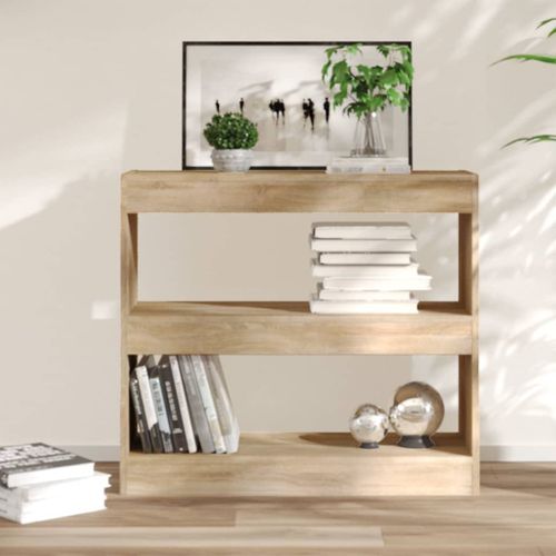 Bibliothèque 1 Étagère Séparateur De Pièce Chêne Sonoma 80x30x72 Cm Bois Contreplaqué