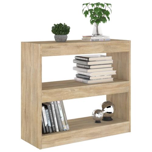 Bibliothèque 1 Étagère Séparateur De Pièce Chêne Sonoma 80x30x72 Cm Bois Contreplaqué