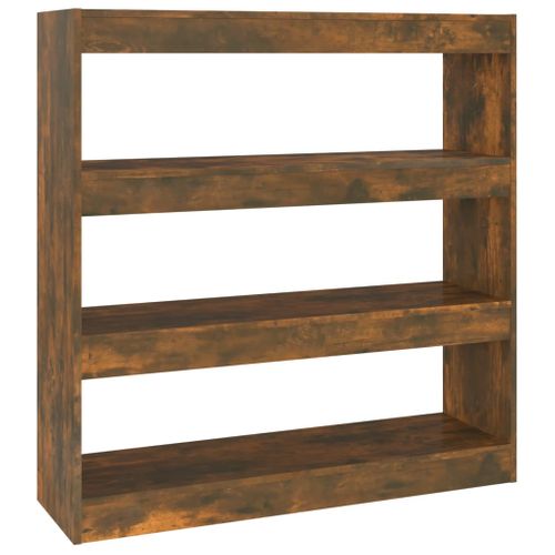 Bibliothèque/séparateur De Pièce Chêne Fumé 100x30x103 Cm