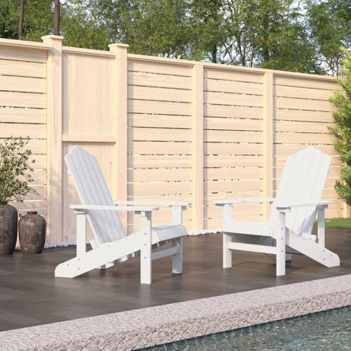 Chaises De Jardin Adirondack 2 PCs Pehd Blanc