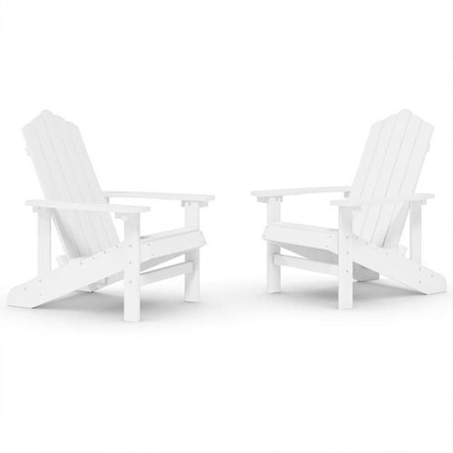 Chaises De Jardin Adirondack 2 PCs Pehd Blanc