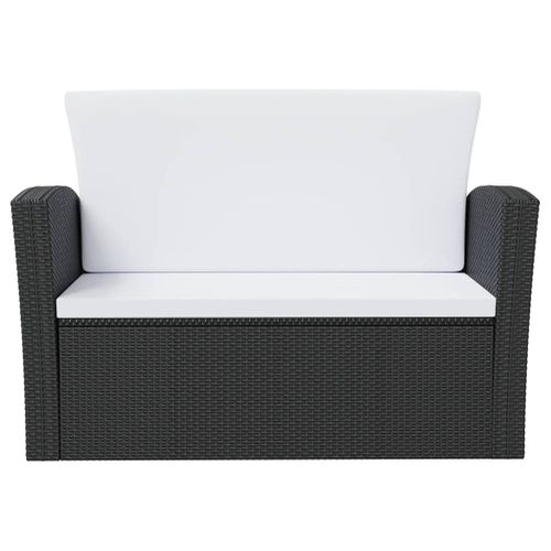 Salon De Jardin 8 Pièces Avec Coussins Résine Tressée Noir