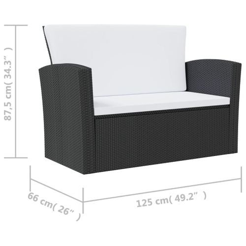 Salon De Jardin 8 Pièces Avec Coussins Résine Tressée Noir