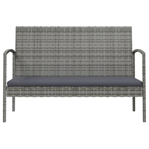 Salon De Jardin 16 Pièces Avec Coussins Résine Tressée Gris