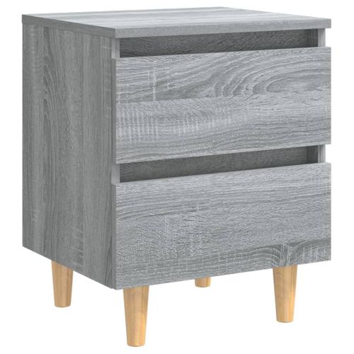 Table De Chevet Avec Pieds En Bois Sonoma Gris 40x35x50 Cm