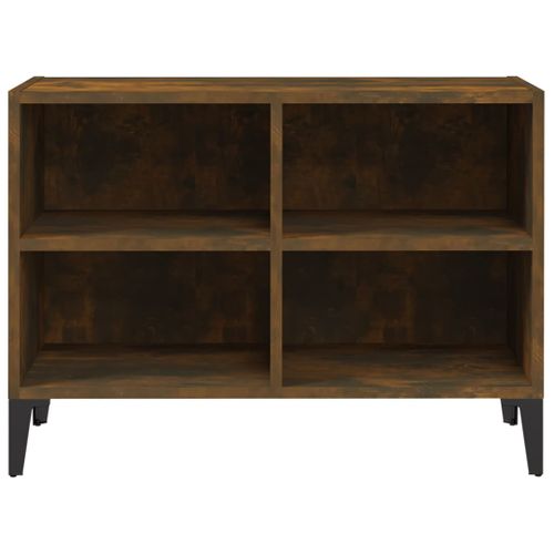Meuble TV Avec Pieds En Métal Chêne Fumé 69,5x30x50 Cm