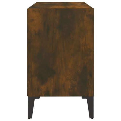 Meuble TV Avec Pieds En Métal Chêne Fumé 69,5x30x50 Cm