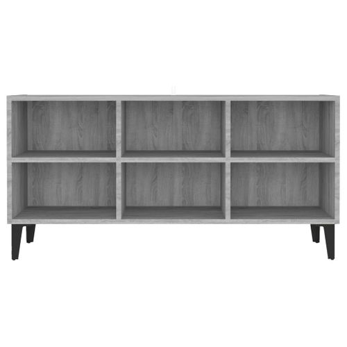 Meuble TV Avec Pieds En Métal Sonoma Gris 103,5x30x50 Cm