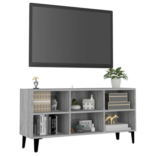 Meuble TV Avec Pieds En Métal Sonoma Gris 103,5x30x50 Cm
