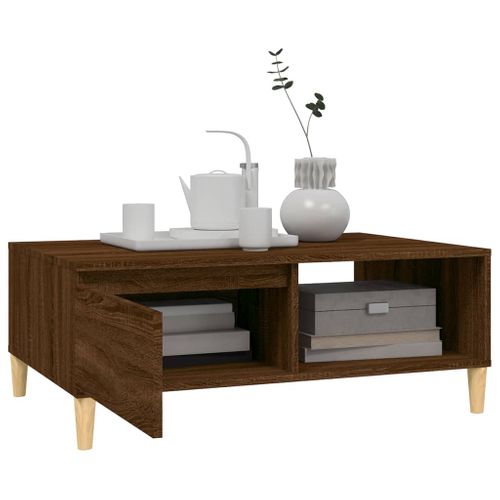 Table Basse Chêne Marron 90x60x35 Cm Bois Contreplaqué
