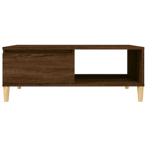 Table Basse Chêne Marron 90x60x35 Cm Bois Contreplaqué