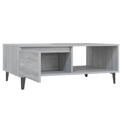 Table Basse Sonoma Gris 90x60x35 Cm Bois Contreplaqué