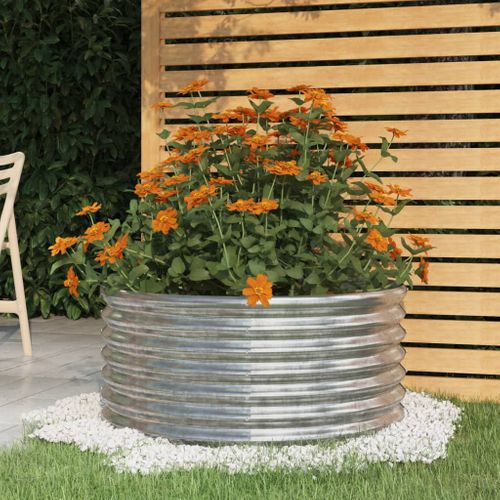 Jardinière De Jardin Acier Galvanisé 80x80x36 Cm Argenté
