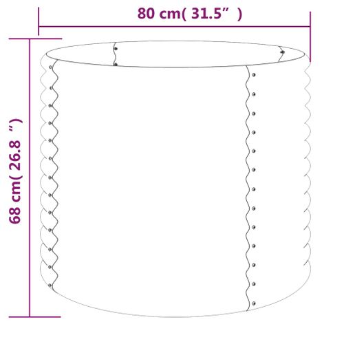 Jardinière De Jardin Acier Enduit De Poudre 80x80x68 Cm Vert